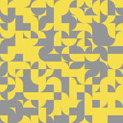 Geometric elements in trendy yellow and gray colors seamless pattern. Abstract vector illustration easy to edit and customize. Eps10
