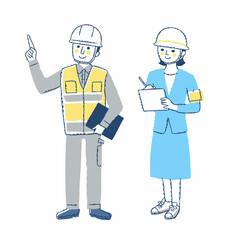 土木・建築関連の仕事をする男女