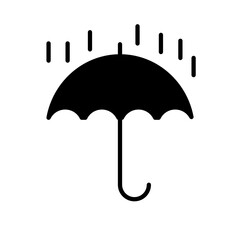 Parasol, deszcz - ikona - obrazy, fototapety, plakaty