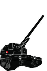 Fototapeta premium Automoteur Batignolles-Chatillon 155mm is a self-propelled artillery installation developed in France in the post-war years. ACS differs from most classmates by the presence of a rotating tower
