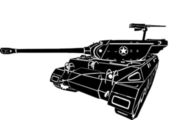Vector image of the American tank destroyer of the Second World War M18 Hellcat. In this image, this is an experimental version with a 90 mm gun
