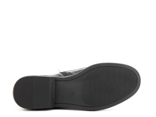 Sole for shoes, bottom view. Shoe sole close-up isolated on white background. place for text. Element of boots. Concept of production of shoe.