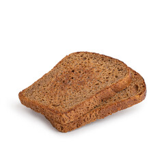 Sliced rye bread on a white isolated background