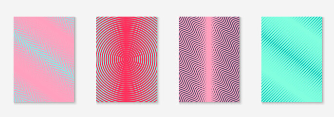Gradient cover template with line geometric elements and shapes.