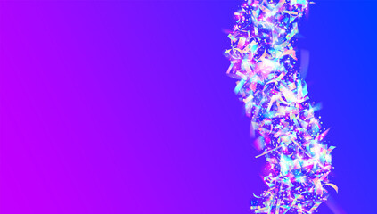 Cristal Background. Surreal Foil. Crystal Art. Kaleidoscope Glare. Disco Prismatic Template. Shiny Design. Purple Laser Glitter. Hologram Sparkles. Violet Cristal Background