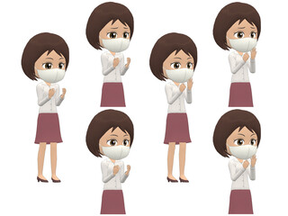 [Surprise A] African American Woman shirts bob haircut oblique angle