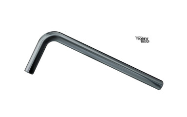 Realistic Dark Hex or inbus key, metal tool isolated on white background. Vector illustration.