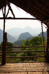 A beautiful panoramic view of Vang Vieng in Laos.