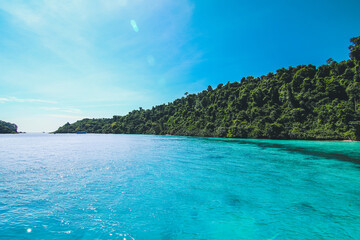 Beautiful sea with clear sky and island