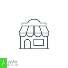Store icon. Simple outline style. Online shop concept. Thin line vector illustration isolated. EPS 10.