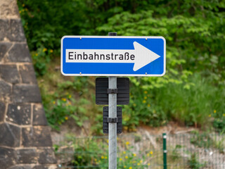 Fototapeta premium One way sign in German language 