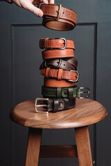 Quality handmade straps on the rack