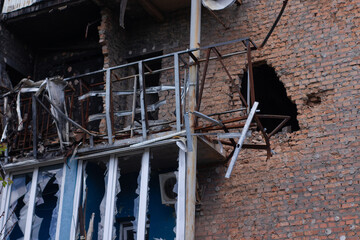 War in Ukraine. abandoned home. russian troops bombing peaceful city. War refugees in Ukraine....