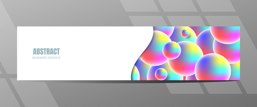 Abstract Rainbow Buble with White Space Background Banner Template