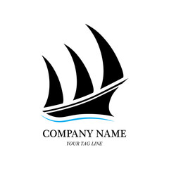sailing boat logo and symbol vector