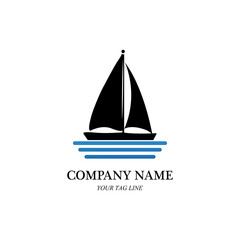 sailing boat logo and symbol vector