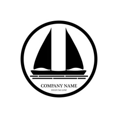 sailing boat logo and symbol vector