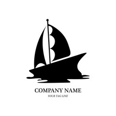 sailing boat logo and symbol vector