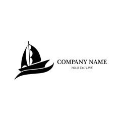 sailing boat logo and symbol vector