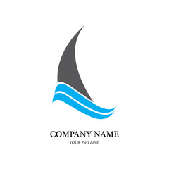 sailing boat logo and symbol vector