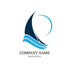 sailing boat logo and symbol vector