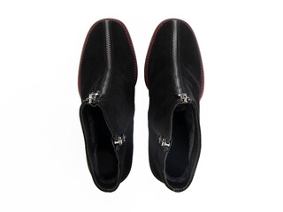 classic sneakers with laces. Casual style. Isolated close-up on white background. Top view. Fashion shoes