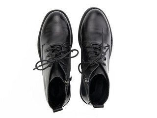 classic sneakers with laces. Casual style. Isolated close-up on white background. Top view. Fashion shoes