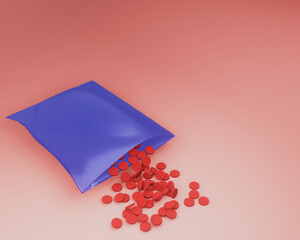 3D representation of an amphetamine with free space - obrazy, fototapety, plakaty