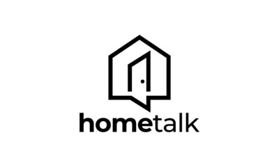 chat house property logo vector icon illustration