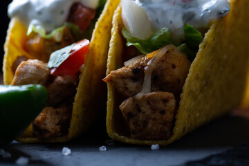 Chicken Taco Fillings Close Up
