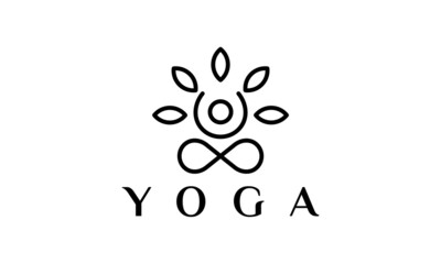 yoga people abstract logo icon. spa balance creative vector illustration.