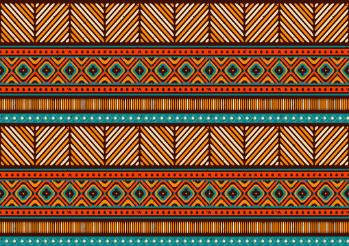 african abstract ethnic seamless pattern vibrant colours, textile art, hand-draw line art image and background, fashion artwork for Fabric print, Scarf, Shawl, Carpet, Kerchief, Handkerchief