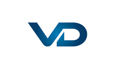V Dlinked letters logo icon