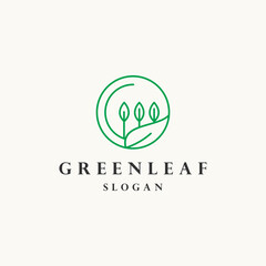 Green leaf logo icon design template vector illustration