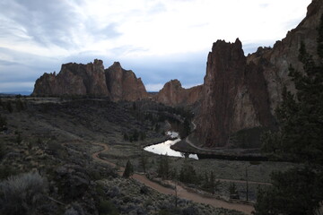 View of Smith Rock Canyon state park in Oregon