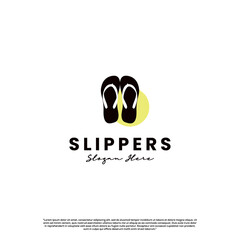 elegant slippers logo icon template