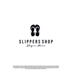 slippers shop logo design on isolated background