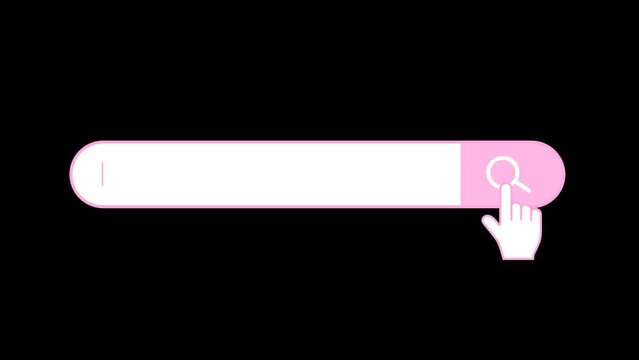 【アニメーション動画素材】ピンクの検索窓・検索バー・クリック・アニメーション・search window・Movie Material