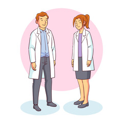 Fototapeta na wymiar vector illustration of two doctors