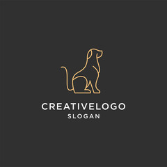 Dog logo icon design template 