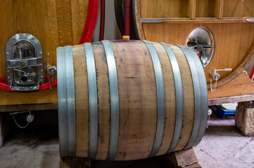 Modern equipment for producing of red, rose and white wine on South of France in Provence.