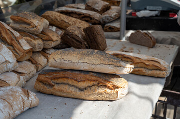 Sour dough bread made and baked with natural yeast starter