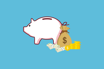 Vector illustration of a piggy bank