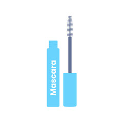 Mascara Flat Illustration. Clean Icon Design Element on Isolated White Background