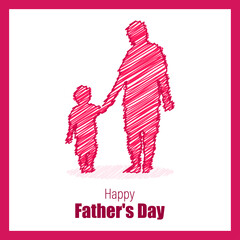 Vector illustration concept of Happy Fathers day greeting