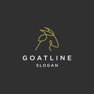 Goat line art logo template vector illustration design