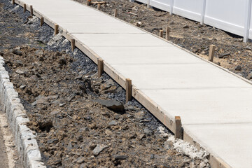 new concrete footpath sidewalk cement street material gray gravel urban walkway
