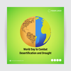 Vector illustration of World Day to Combat Desertification and Drought banner