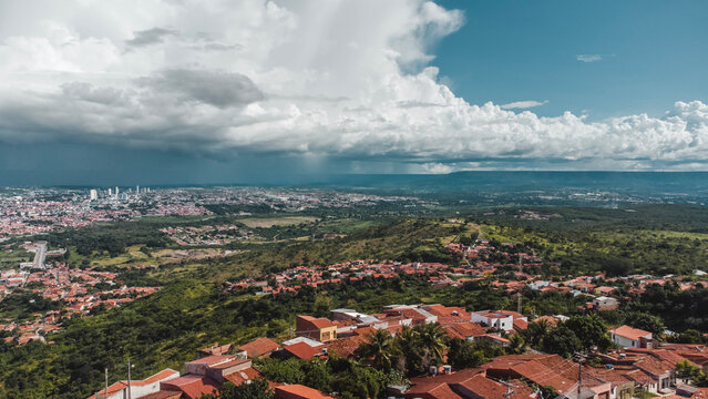 Juazeiro do Norte Cariri Cear&aacute; Cidade Sert&atilde;o Nordeste Est&aacute;tua Padre C&iacute;cero Colina Horto Paisagem Igreja Museu Religi&atilde;o Religioso Chapada Araripe Religiosidade Popular Drone A&eacute;reo