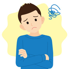 困るスウェットの男性＿線なし